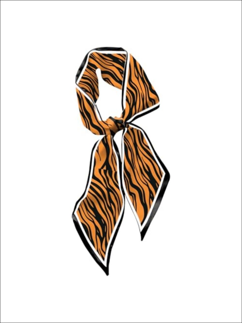 Satin Silk Feeling Long Scarf Striped Animal Print Handbag Hair Neck Wrap